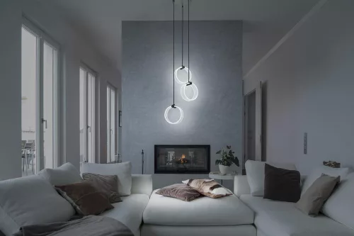 Dekoratív LED függő mennyezeti lámpa 20W 1300lm 3000K - 4200K - 6500K CCT fekete dekoráció Ledvance