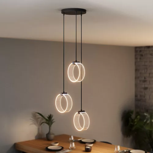 Dekoratív LED függő mennyezeti lámpa 20W 1300lm 3000K - 4200K - 6500K CCT fekete dekoráció Ledvance