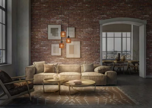 Dekoratív E27 barna agyag mennyezeti lámpa dekoráció Ledvance