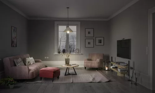 Dekoratív E27 Függesztett Mennyezeti Lámpa Beton Szürke Dekorációval Ledvance