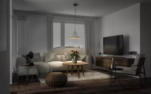 Dekoratív mennyezeti lámpa E27, függő, szürke betondekor, Ledvance