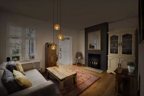 Dekoratív E27 bézs színű dekor Ledvance függő mennyezeti lámpa