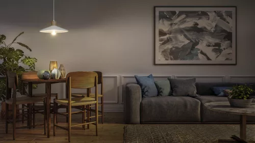 Dekoratív E27 Függesztett Mennyezeti Lámpa Fehér Barna Dekorációval Ledvance