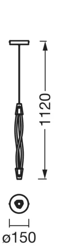 Dekoratív LED függő mennyezeti lámpa 18W 1800lm 3000K Meleg, szabályozható fényerejű, függő, szürke dekorációval, Ledvance