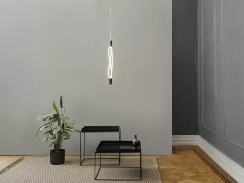 Dekoratív LED függő mennyezeti lámpa 18W 1800lm 3000K Meleg, szabályozható fényerejű, függő, szürke dekorációval, Ledvance