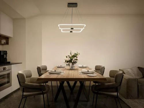 Dekoratív LED mennyezeti lámpa 23W 2500lm 3000K Meleg, szabályozható fényerejű szürke dekoráció Ledvance