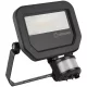 LED-es reflektor 10W 1200lm 4000K IP65 fekete mozgás- és alkonyérzékelővel LEDVANCE reflektor