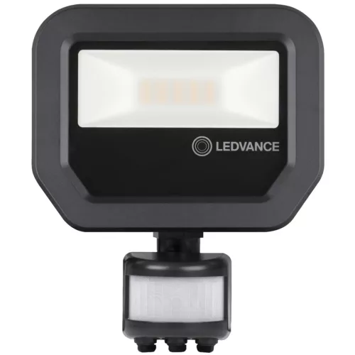 LED-es reflektor 10W 1200lm 4000K IP65 fekete mozgás- és alkonyérzékelővel LEDVANCE reflektor