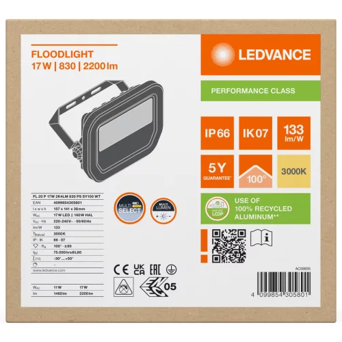 LED reflektor 17W 2200lm 3000K IP66 fehér LEDVANCE reflektor
