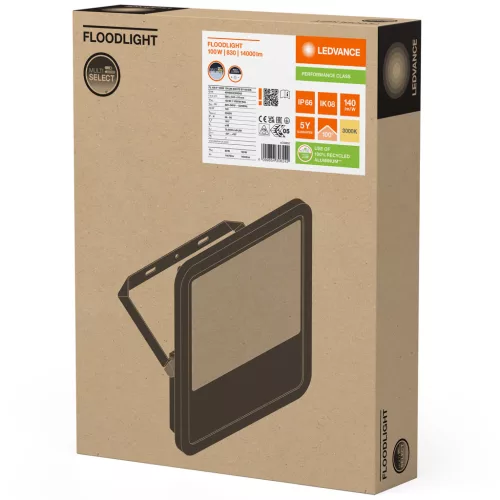 LED reflektor 100W 14000lm 3000K IP66 fekete LEDVANCE reflektor