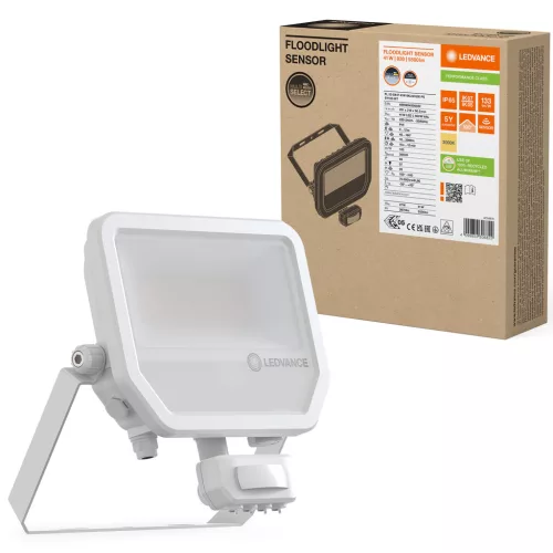 LED-es reflektor 41W 5500lm 3000K IP65 fehér mozgásérzékelővel LEDVANCE reflektor