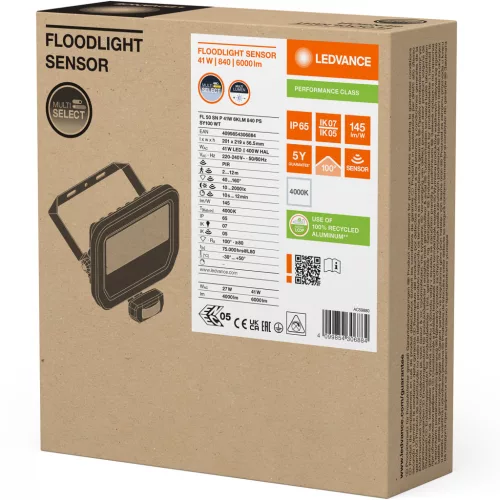 LED-es reflektor 41W 6000lm 4000K IP65 fehér mozgásérzékelővel LEDVANCE reflektor