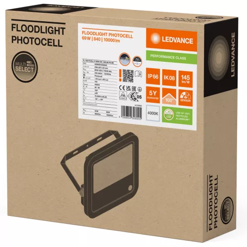 LED-es reflektor 69W 10000lm 4000K IP66 fekete alkonyérzékelővel LEDVANCE reflektor