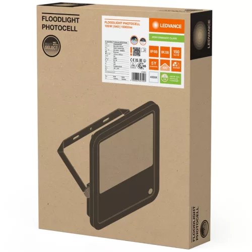 LED-es reflektor 100W 15000lm 4000K IP66 fekete alkonyérzékelővel LEDVANCE reflektor