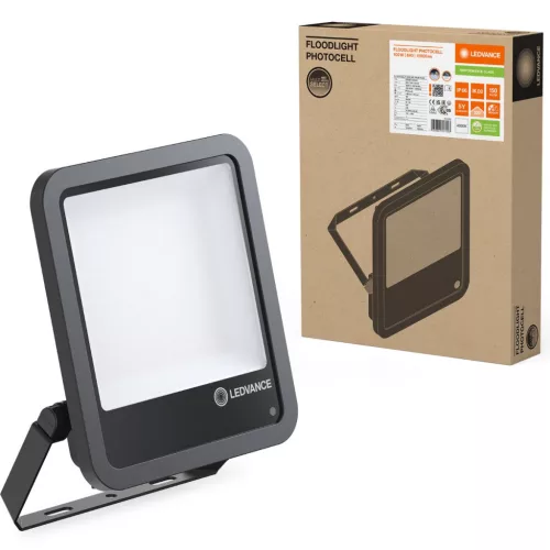 LED-es reflektor 100W 15000lm 4000K IP66 fekete alkonyérzékelővel LEDVANCE reflektor