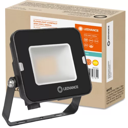 LED reflektor 20W 1800lm 3000K IP65 Fekete LEDVANCE COMPACT V