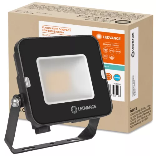 LED reflektor 20W 2000lm 6500K IP65 Fekete LEDVANCE COMPACT V