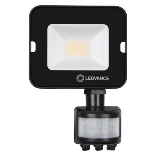 LED reflektor 10W 900lm 3000K IP65 fekete mozgás- és alkonyérzékelővel LEDVANCE COMPACT V