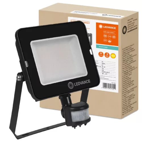 LED reflektor 50W 4500lm  IP65 fekete mozgás- és alkonyérzékelővel LEDVANCE COMPACT V