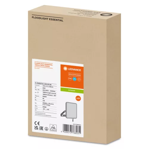 LED reflektor 20W 6500K 1800lm IP65 fekete LEDVANCE ESSENTIAL