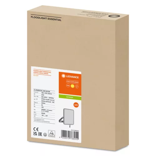 LED reflektor 30W 3000K 2550lm IP65 fekete LEDVANCE ESSENTIAL