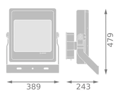 LED-es reflektor kültéri spotlámpa szabályozható 300W 36000lm 4000K IP66 fényvető fekete ledvance