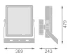LED-es reflektor kültéri spotlámpa szabályozható 500W 56000lm IP66 3000K fekete reflektor Ledvance