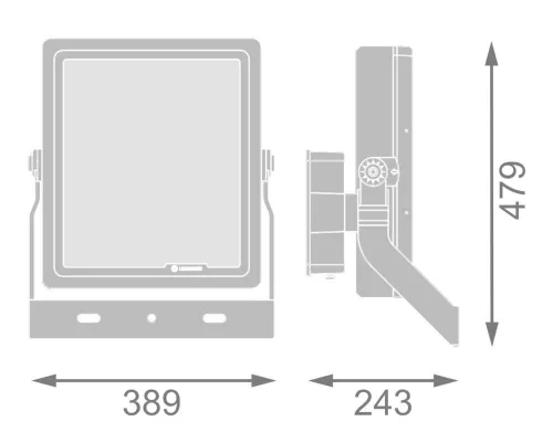 LED-es reflektor kültéri spotlámpa szabályozható 500W 56000lm IP66 3000K fekete reflektor Ledvance