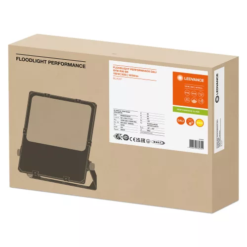 LED-es reflektor kültéri reflektorfény szabályozható 150W 18700lm 3000K IP66 fekete reflektor Ledvance