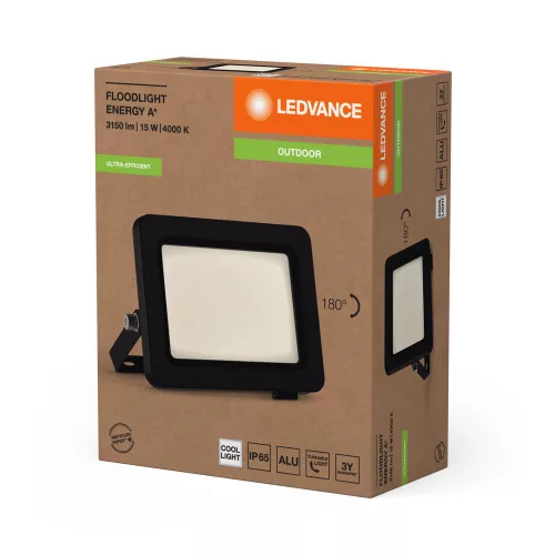 LED reflektor kültéri spotlámpa 15W 2600lm 4000K IP65 Black Floodlight Ledvance