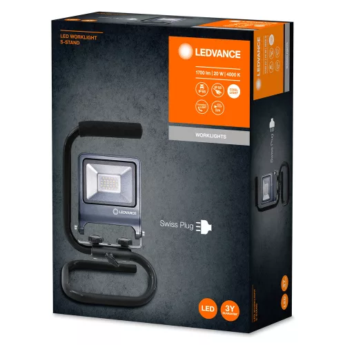 Floodlight LED spotlámpa újratölthető hordozható munkavégző 20W 1700lm 4000K IP65 grafit munkalámpa Ledvance