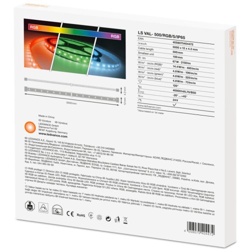 LED szalag 24V 67W 300LED RGB IP65 Ledvance 12mm 5m