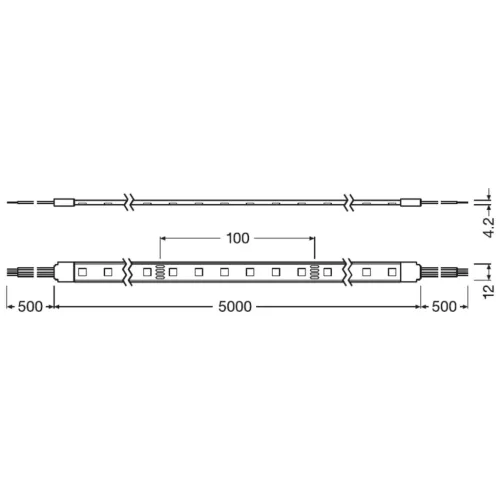 LED szalag 24V 67W 300LED RGB IP65 Ledvance 12mm 5m