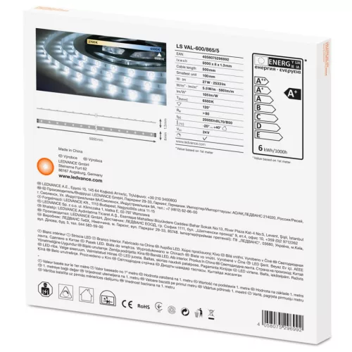 LED szalag szalag 24V 27W 300LED hideg 10mm 5m Ledvance