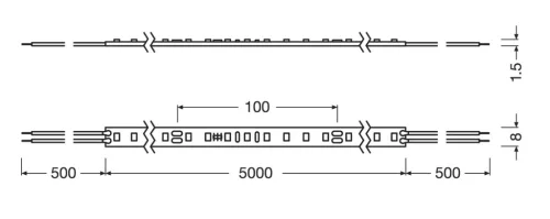 LED szalag szalag 24V 24W 350LED  8mm 5m Ledvance
