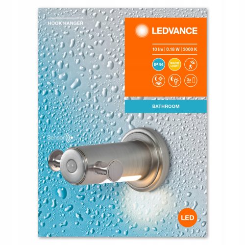 LED törölközőtartó kampós tartó LEDVANCE mozgásérzékelővel