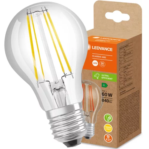 E27 A60 LED izzó 4W = 60W 840lm 3000K 300° LEDVANCE