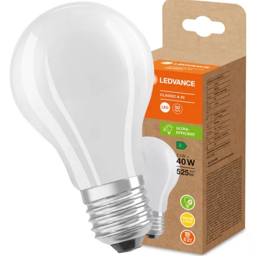 E27 A60 LED izzó 2.5W = 40W 525lm 3000K 300° LEDVANCE