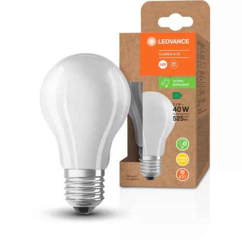 E27 A60 LED izzó 2.5W = 40W 525lm 3000K 300° LEDVANCE