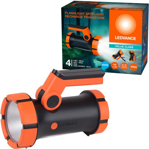 Zseblámpa keresőlámpa IP64 kézi LED újratölthető IP64 3W 300lm kabrió + oldalsó lámpa LEDVANCE