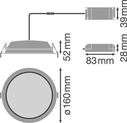 LED Panel Süllyesztett Spotlámpa 14W 1260lm 4000K Semleges Spot Fehér Beépíthető Világítás Ledvance