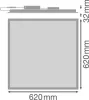 LED Panel Irodai Mennyezeti Lámpa 33W 4320lm 3000K Meleg Fehér 62x62cm UGR19 Comfort Ledvance