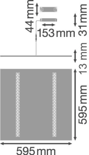 LED Panel Irodai Mennyezeti Lámpa 33W 4000lm 4000K Semleges, Szabályozható Süllyesztett Felületre Szerelt Fehér 60x60cm UGR16 IndiviLED® Ledvance