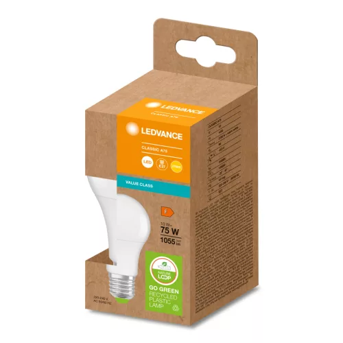 PCR LED izzó E27 A60 10W = 75W 1055lm 2700K 200° Eco Heat Recycling LEDVANCE