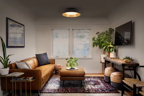 Dekoratív LED mennyezeti lámpa 36W 3000K meleg dekoratív fekete fa LEDVANCE