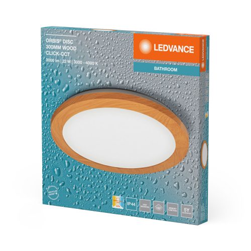 LED mennyezeti lámpa fürdőszobai lámpa kerek mennyezeti lámpatest 22W IP44 CCT 3000K-4000K fa LEDVANCE
