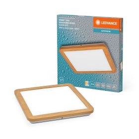   LED mennyezeti lámpa fürdőszobai lámpa négyzet alakú mennyezeti lámpatest 22W IP44 CCT 3000K-4000K fa LEDVANCE