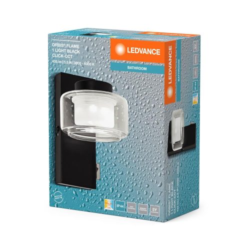 Fali Lámpa Fürdőszobai LED Lámpa 5.5W 350lm CCT Fekete IP44 Obris Ledvance