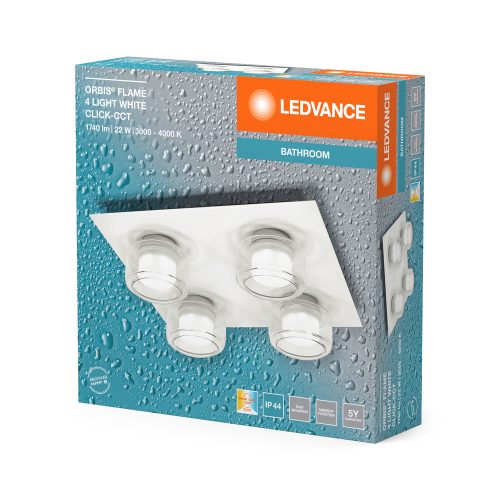 Fürdőszoba LED Falikar Mennyezeti Spot lámpa IP44 22W CCT 3000K-4000K Fehér LEDVANCE