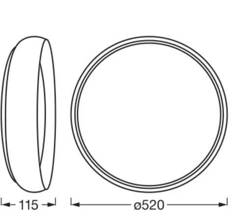 LED mennyezeti lámpatest, szabályozható 36W 3000K meleg fehér fa LEDVANCE